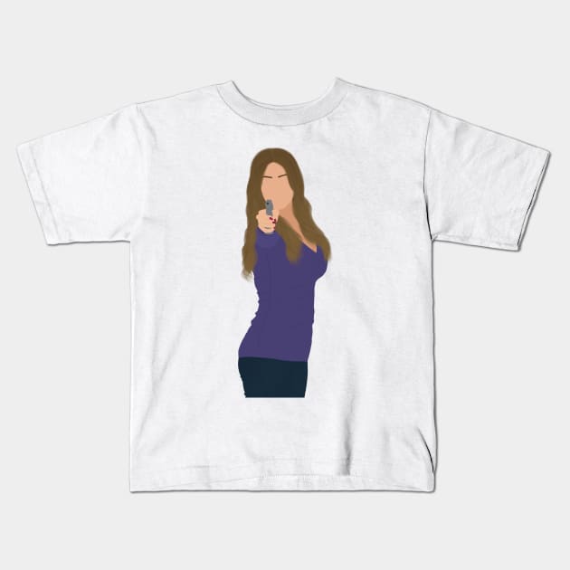 Modern Family Gloria Holding a Gun Meme Polygon Fan Art Kids T-Shirt by senaeksi